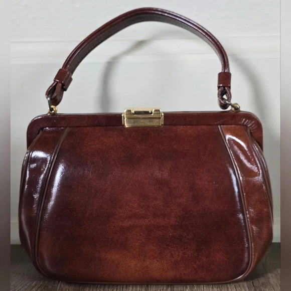 Etra Handbags - Vintage Etra Cinnamon Brown Bowling Bag Style Purse